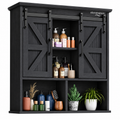 stienstrajoure Wall-Mounted Bathroom Storage Cabinet with Double Sliding Doors