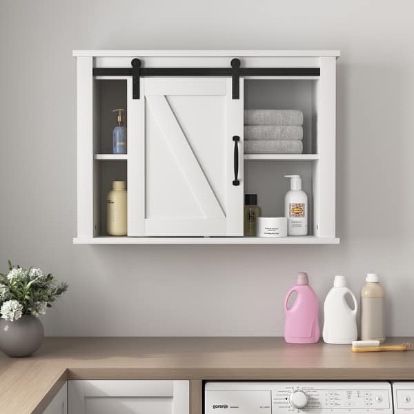 stienstrajoure Wall-Mounted Bathroom Storage Cabinet with Sliding Door