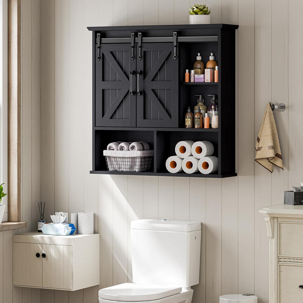 stienstrajoure Wall-Mounted Bathroom Storage Cabinet with Double Sliding Doors